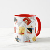 De politsexpressie | Retro Sticker Patroon Mok (Voorkant rechts)