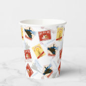 De politsexpressie | Retro Sticker Patroon Papieren Bekers (Links)