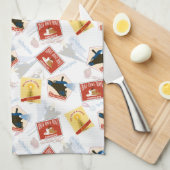 De politsexpressie | Retro Sticker Patroon Theedoek (Quarter Fold)