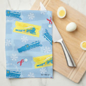 De politsexpressie | Retrotrein en kaartenpatroon Theedoek (Quarter Fold)