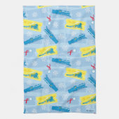 De politsexpressie | Retrotrein en kaartenpatroon Theedoek (Verticaal)