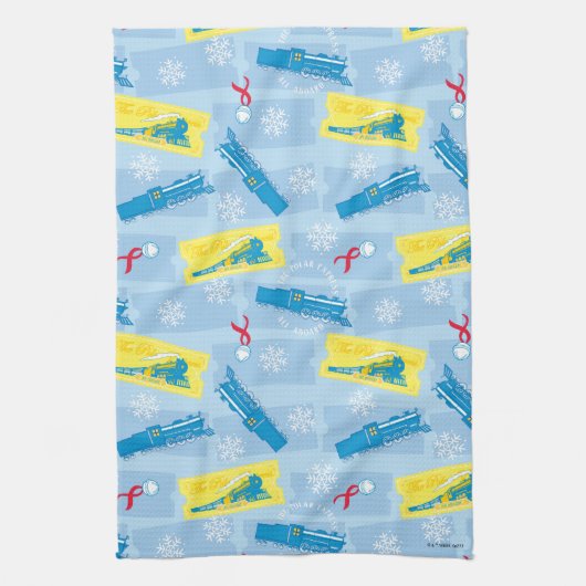 De politsexpressie | Retrotrein en kaartenpatroon Theedoek (Verticaal)