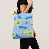 De politsexpressie | Retrotrein en kaartenpatroon Tote Bag (Dichtbij)