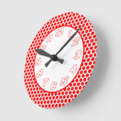 De polka stippelt Wit & Rood Ronde Klok (Hoek)
