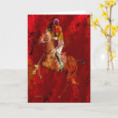 De polospeler kaart (Gele Bloem)