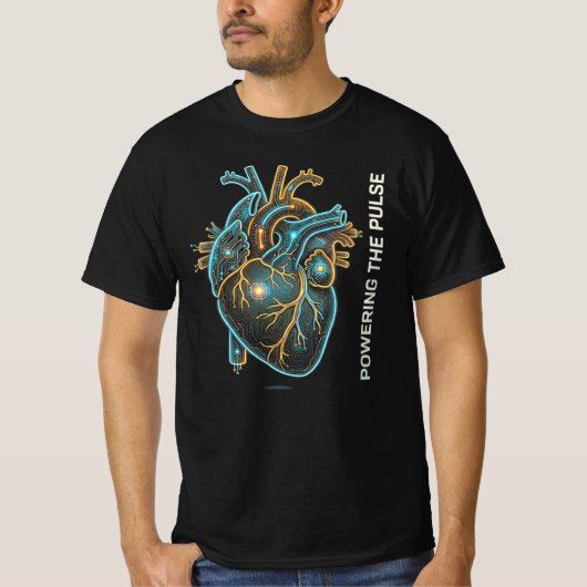 De polscircuit hart cadeau van stroom voorzien t-shirt (Voorkant)