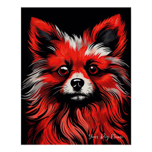 De Pommerse Hond, Rood en Zwart 001 - Ulises Dal Perfect Poster (Voorkant)