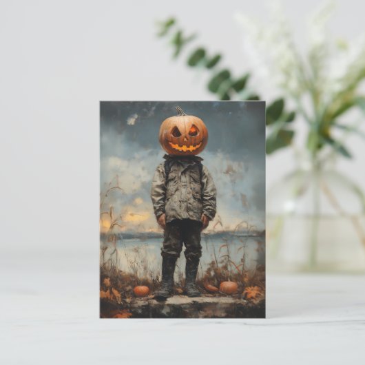De pompoen-hoofd zwerver briefkaart (Staand voorkant)