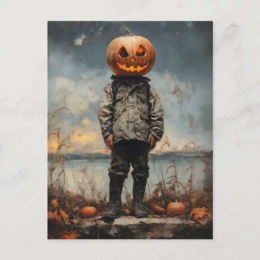 De pompoen-hoofd zwerver briefkaart (Voorkant)