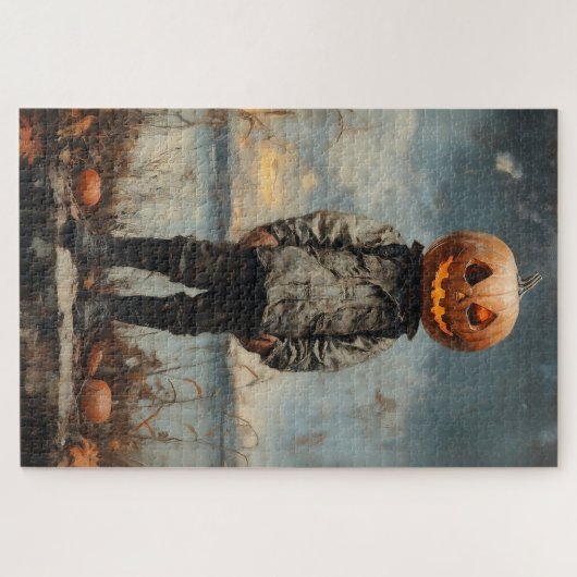 De pompoen-hoofd zwerver legpuzzel (Horizontaal)