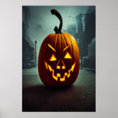 De pompoen in de stad | AI Art Poster (Voorkant)