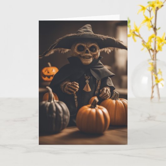 De Pompoen Kabouter Kaart (Gele Bloem)