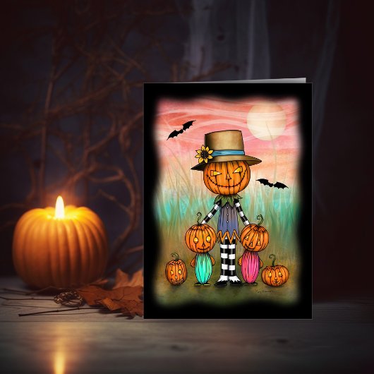 De Pompoen Mensen Knuffel Halloween Kunstwerk Kaar Kaart