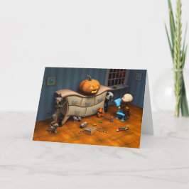 De pompoen op de kapper kaart