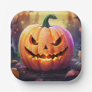 De pompoen, papieren Borden Bordje