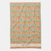 De pompoen patch "Happy Herfst Ya'll" Theedoek (Verticaal)