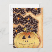 De Pompoen van Halloween Feestdagenkaart (Voorkant / Achterkant)