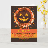 De Pompoen van Halloween Grunge, voor Grappige Kaart (Gele Bloem)