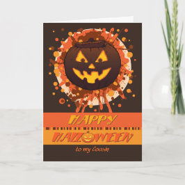 De Pompoen van Halloween Grunge, voor Grappige Kaart