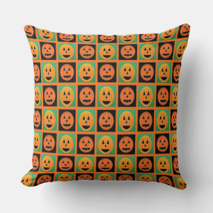 De pompoen van Halloween ziet patroon onder ogen Kussen