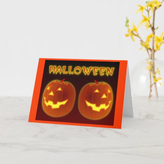 De Pompoenen van Halloween Kaart (Gele Bloem)