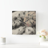 De Pompoenen van het land in Zwarte Witte Natuur Vierkante Klok (Huis)