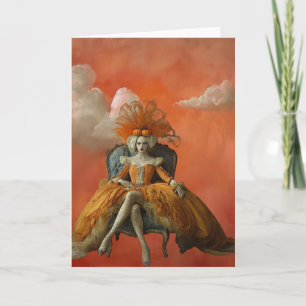 De Pompoenenkoningin   Surrealistische Wenskaart Kaart