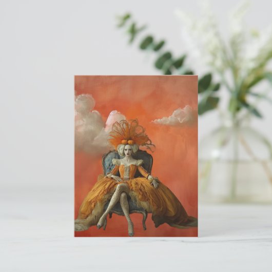 De pompoenkoningin | Briefkaart voor surrealistisc (Staand voorkant)