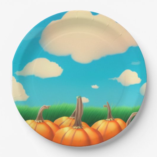 De pompoenpleister papieren bordje (Voorkant)