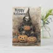 De pompoenspreuk - Rustieke hekserij Feestdagenkaart (Staand voorkant)