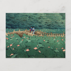 De Pond bij Benton Shrine Kawase Hasui Briefkaart