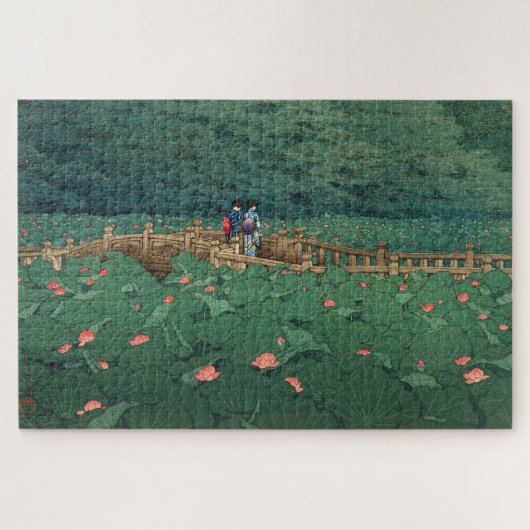 De Pond in Benten Shrine in Shiba Kawase Hasui Legpuzzel (Horizontaal)