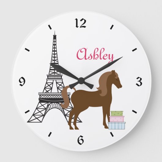 De  Ponies Paris Horse Clock Grote Klok (Voorkant)