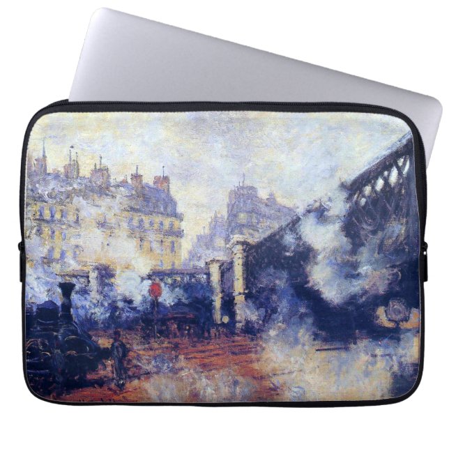 De Pont de l'Europe van Monet Laptop Sleeve (Voorkant)