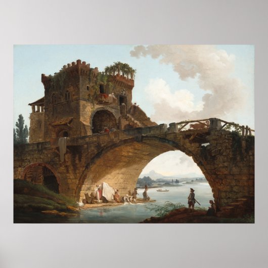 De Ponte Salario - Hubert Robert Fine Art Poster (Voorkant)