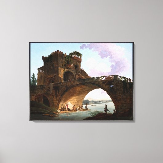 De Ponte Salario van Hubert Robert Canvas Afdruk (Voorkant)