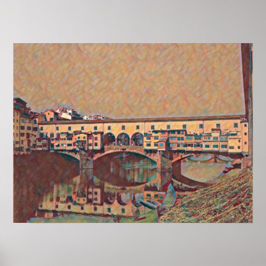 De Ponte Vecchio-kaart Poster (Voorkant)