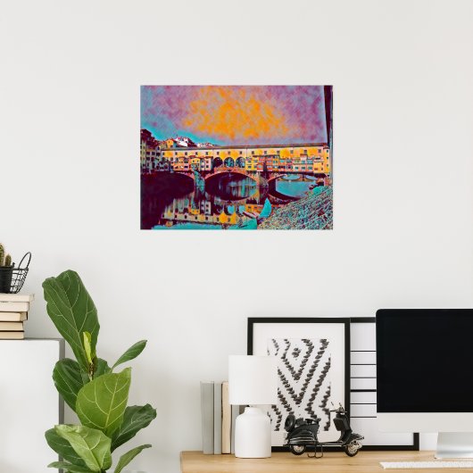 De Ponte Vecchio-kaart Poster (Thuiskantoor)