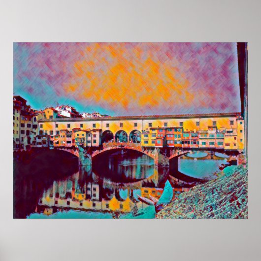 De Ponte Vecchio-kaart Poster (Voorkant)