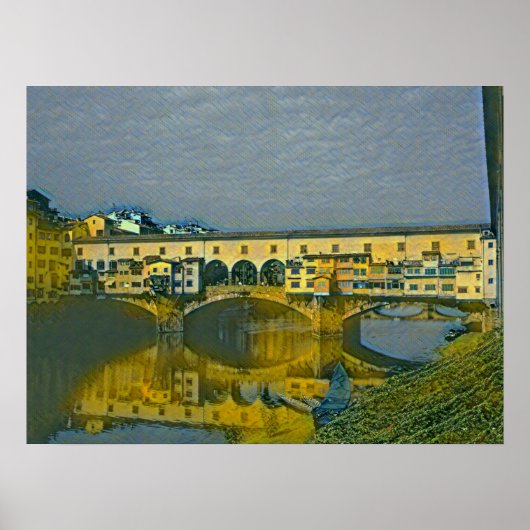 De Ponte Vecchio-kaart Poster (Voorkant)