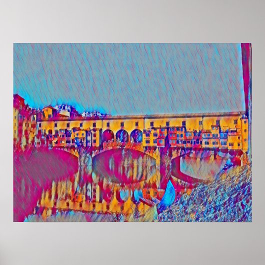 De Ponte Vecchio-kaart Poster (Voorkant)