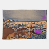 De Ponte Vecchio-kaart Poster Acrylafdrukken Theedoek (Horizontaal)