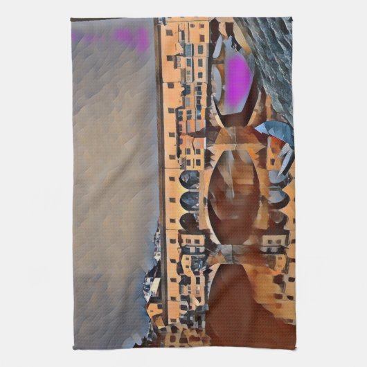 De Ponte Vecchio-kaart Poster Acrylafdrukken Theedoek (Verticaal)