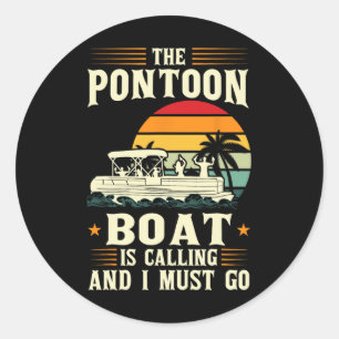 De pontonboot belt en ik moet ponton gaan ronde sticker