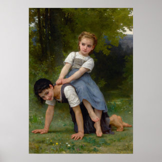 De Pony-Back Ride van William-Adolphe Bouguereau Poster