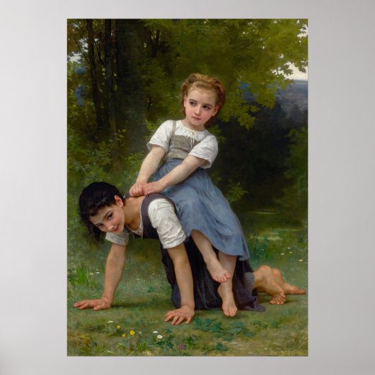 De Pony-Back Ride van William-Adolphe Bouguereau Poster (Voorkant)
