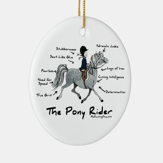 De Pony Rider Keramisch Ornament (Rechts)