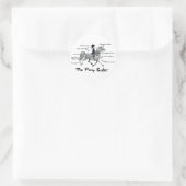De Pony Rider Ronde Sticker (Tas)