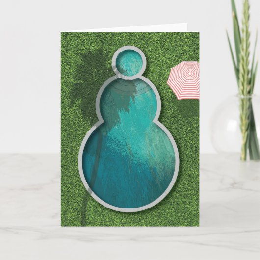 De Pool van de Sneeuwman van het Palm Springs Feestdagen Kaart (Voorkant)