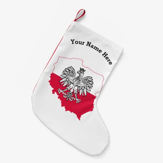 De Poolse Kaart Vlag Kerstmis stoppen Kleine Kerstsok (Voorkant (Hangend))